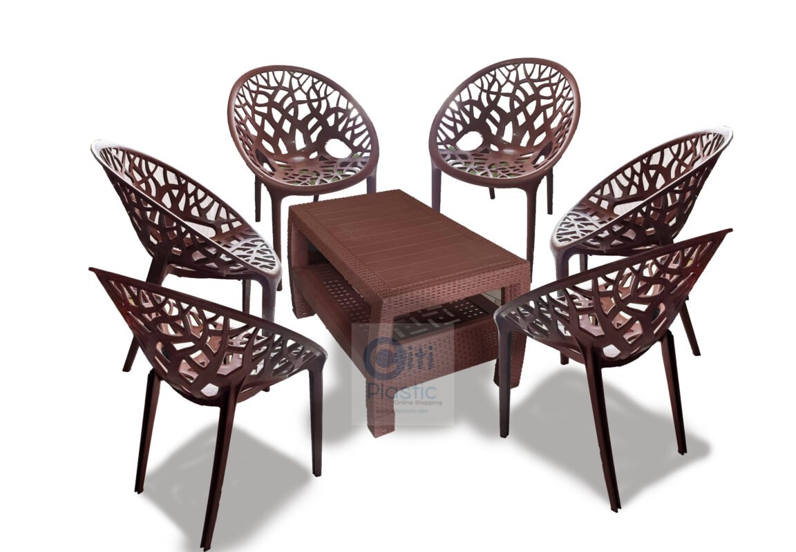 Pvc Double Chair Set of 6 Plastic chairs, Garden indoor/outdoor, Wello by Boss Tree ...