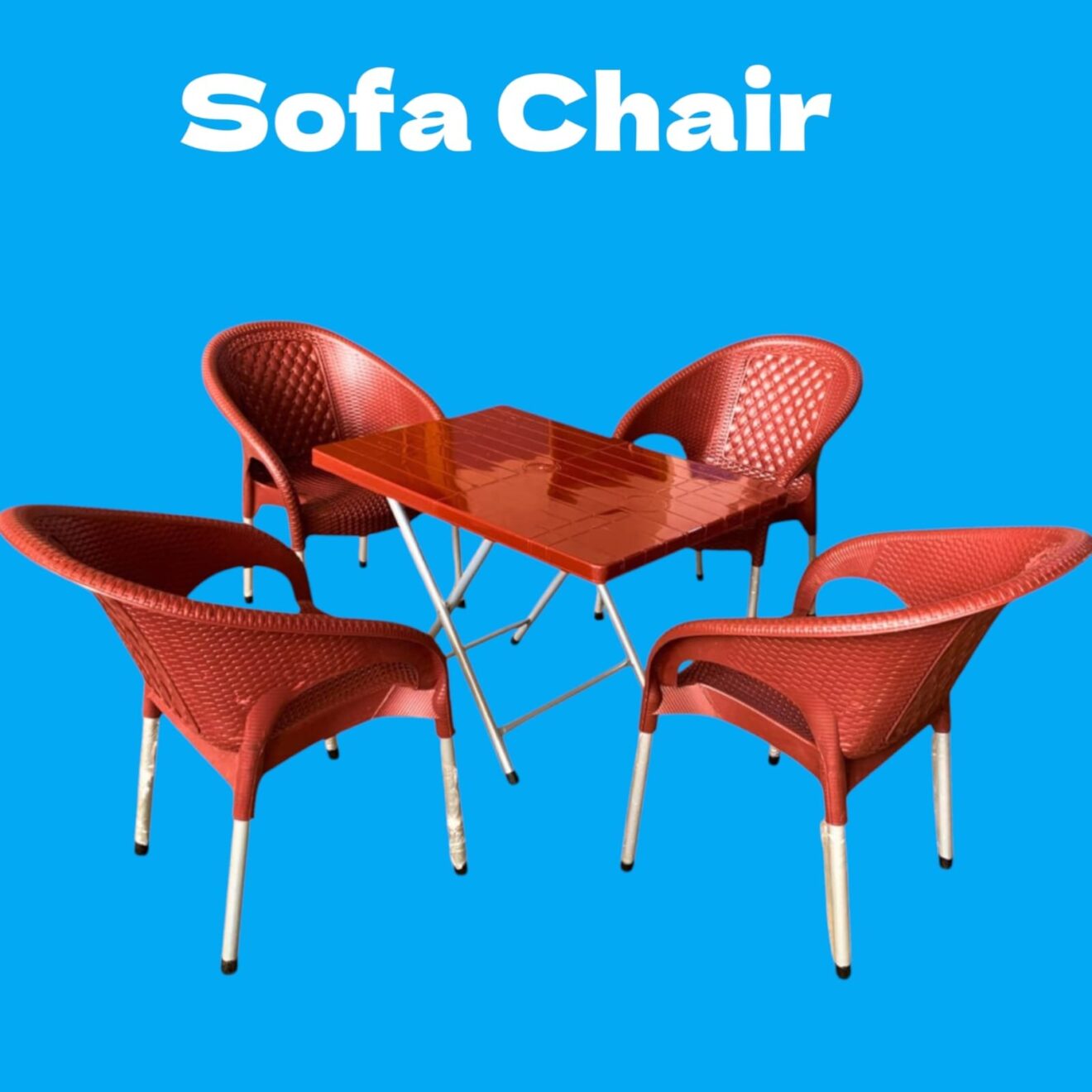 Set of Sofa plastic chairs and table