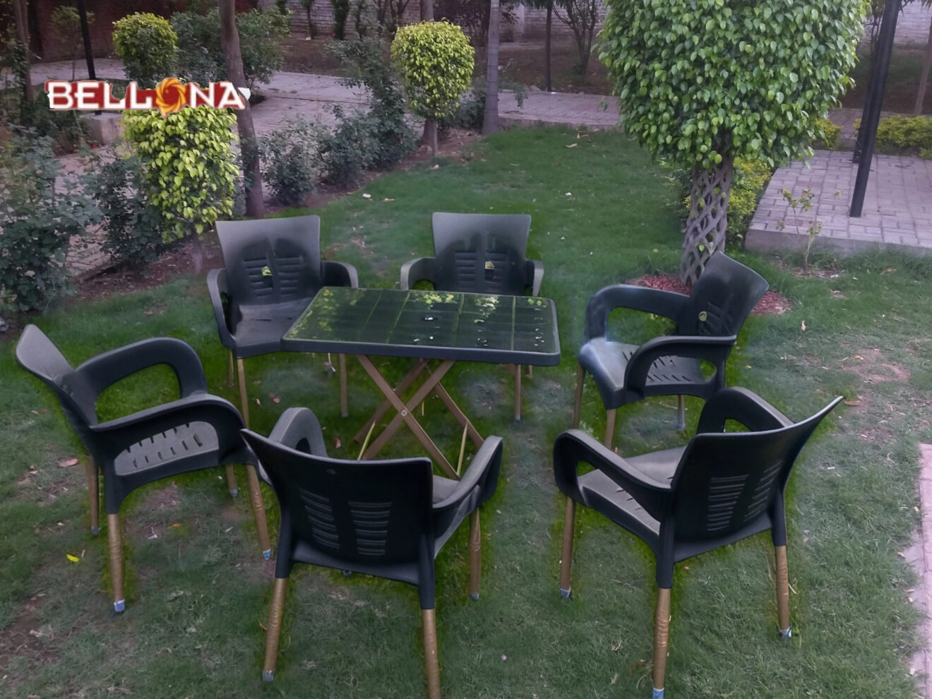 Bellona From Boss plastic BLP 206 Boss Set Of Relaxo Plastic Chairs and  plastic Table Dark Grey - Main Image